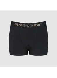 Черные трусики-боксеры для фиксации насадок Strap-on-me Harness Lingerie Allure - size S - Strap-on-me - купить с доставкой в Димитровграде