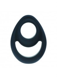 Черное эрекционное кольцо Double Ergo Silicone Cockring - Shots Media BV - в Димитровграде купить с доставкой