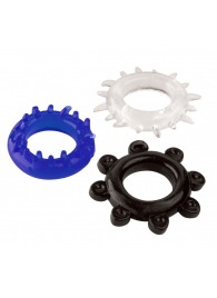 Набор из 3 эрекционных колец разного цвета и рельефа - Boys of Toys - в Димитровграде купить с доставкой