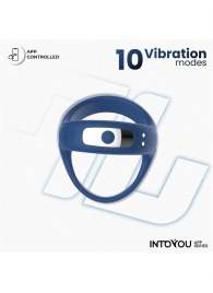 Синее интерактивное эрекционное виброкольцо Rank - Intoyou - в Димитровграде купить с доставкой