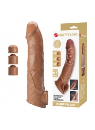 Карамельный фаллоудлинитель с подхватом мошонки Silas - 26 см. - Baile - в Димитровграде купить с доставкой