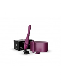 Фиолетовая секс-машина с функцией нагрева, насадками и присоской Sesh - Zalo - купить с доставкой в Димитровграде