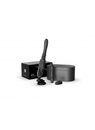 Черная секс-машина с функцией нагрева, насадками и присоской Sesh - Zalo - купить с доставкой в Димитровграде