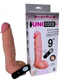 Фаллическая насадка Харнесс UNICOCK 9  с вибрацией - 24 см. - LOVETOY (А-Полимер) - купить с доставкой в Димитровграде