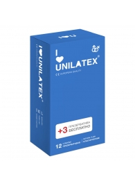 Классические презервативы Unilatex Natural Plain - 12 шт. + 3 шт. в подарок - Unilatex - купить с доставкой в Димитровграде