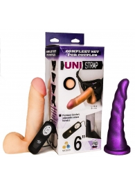 Вибрострапон с двумя насадками UniStrap - 18 и 18 см. - LOVETOY (А-Полимер) - купить с доставкой в Димитровграде