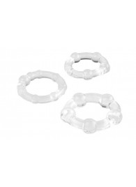 Набор из 3 прозрачных эрекционных колец с разным рельефом - A-toys - в Димитровграде купить с доставкой