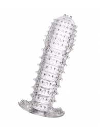 Гелевая прозрачная насадка c шипами - 12 см. - Toyfa Basic - в Димитровграде купить с доставкой