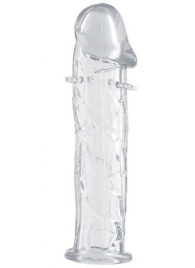 Гладкая прозрачная насадка с усиками под головкой - 12,5 см. - Toyfa Basic - в Димитровграде купить с доставкой