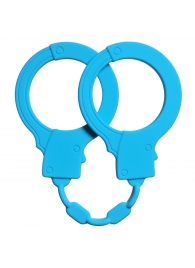 Голубые силиконовые наручники Stretchy Cuffs Turquoise - Lola Games - купить с доставкой в Димитровграде