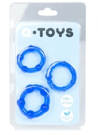 Набор из 3 синих эрекционных колец A-toys - A-toys - в Димитровграде купить с доставкой