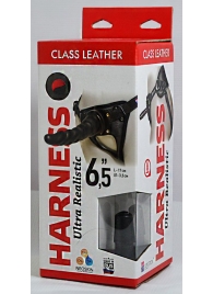 Насадка-фаллоимитатор на кожаных трусиках Harness Ultra Realistic 6,5  - 18,5 см. - LOVETOY (А-Полимер) - купить с доставкой в Димитровграде