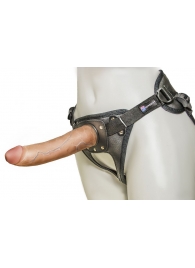 Насадка-фаллоимитатор на кожаных трусиках Harness Ultra Realistic 7  - 18 см. - LOVETOY (А-Полимер) - купить с доставкой в Димитровграде