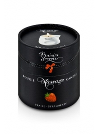 Массажная свеча с ароматом клубники Bougie de Massage Gourmande Fraise - 80 мл. - Plaisir Secret - купить с доставкой в Димитровграде