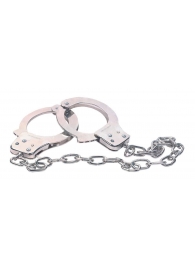 Наручники из металла с длинной цепочкой CHROME HANDCUFFS METAL HANDCUFFS W. KEY - NMC - купить с доставкой в Димитровграде