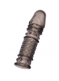 Дымчатая закрытая насадка ToyFa XLover с чешуйками и пупырышками - 13,5 см. - ToyFa - в Димитровграде купить с доставкой