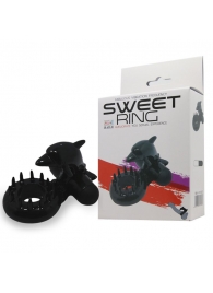 Чёрное эрекционное виброкольцо Sweet Ring с дельфинчиком - Baile - в Димитровграде купить с доставкой