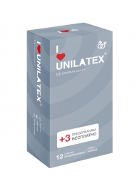Презервативы с рёбрами Unilatex Ribbed - 12 шт. + 3 шт. в подарок - Unilatex - купить с доставкой в Димитровграде