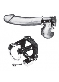 Утяжка на пенис на замочке Duo Cock And Ball Lock - BlueLine - купить с доставкой в Димитровграде