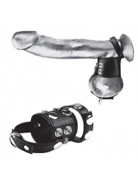 Утяжка на пенис и мошонку Cock Ring With 1.5  Ball Stretcher And Optional Weight Ring - BlueLine - купить с доставкой в Димитровграде