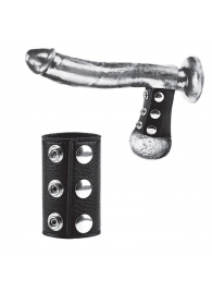 Чёрная утяжка на кнопках 100% PVC STRAP WITH METAL SNAP - BlueLine - купить с доставкой в Димитровграде