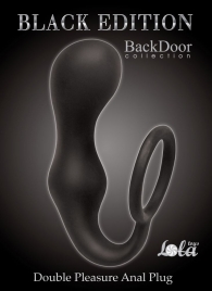 Чёрное эрекционное кольцо с анальной пробкой Double Pleasure Anal Plug - Lola Games - в Димитровграде купить с доставкой