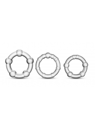 Набор из 3 прозрачных эрекционных колец Stay Hard Beaded Cockrings - Blush Novelties - в Димитровграде купить с доставкой