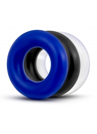 Набор из 3 разноцветных колец Stay Hard Donut Rings - Blush Novelties - в Димитровграде купить с доставкой
