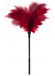 Пластиковая метелочка с красными пёрышками Small Feather Tickler - 32 см. - Blush Novelties - купить с доставкой в Димитровграде