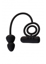 Чёрное эрекционное кольцо с вибропулькой и анальным хвостом - Erotist Adult Toys - в Димитровграде купить с доставкой