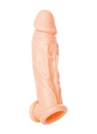 Телесная насадка на пенис с фиксацией мошонки - 18,5 см. - ToyFa - в Димитровграде купить с доставкой
