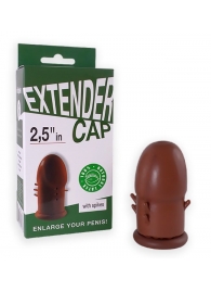 Коричневый латексный удлинитель пениса 2.5 in с шипиками - Sitabella - в Димитровграде купить с доставкой