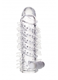 Насадка на пенис TOYFA A-Toys с вибропулей и шипами - 13,4 см. - A-toys - в Димитровграде купить с доставкой