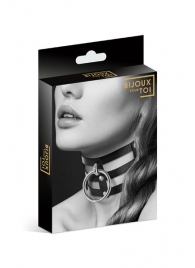 Чёрный тройной чокер с большим кольцом - Bijoux Pour Toi - купить с доставкой в Димитровграде