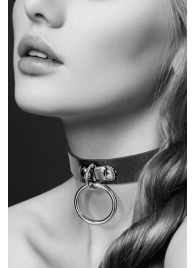 Узенький ошейник из полиуретана с кольцом - Bijoux Pour Toi - купить с доставкой в Димитровграде