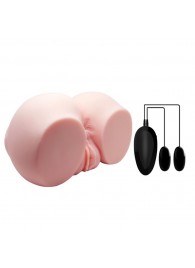 Телесный мастурбатор с двумя любовными тоннелями и вибрацией - Baile - в Димитровграде купить с доставкой