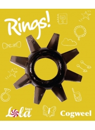 Чёрное эрекционное кольцо Rings Cogweel - Lola Games - в Димитровграде купить с доставкой