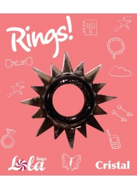 Чёрное эрекционное кольцо Rings Cristal - Lola Games - в Димитровграде купить с доставкой