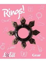 Чёрное эрекционное кольцо Rings Gear - Lola Games - в Димитровграде купить с доставкой