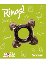 Чёрное эрекционное кольцо Rings Screw - Lola Games - в Димитровграде купить с доставкой