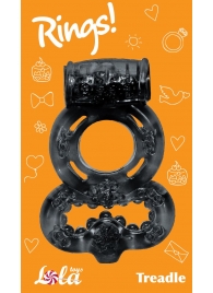 Чёрное эрекционное кольцо Rings Treadle с подхватом - Lola Games - в Димитровграде купить с доставкой