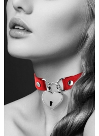 Красный чокер с замком в форме сердца - Bijoux Pour Toi - купить с доставкой в Димитровграде