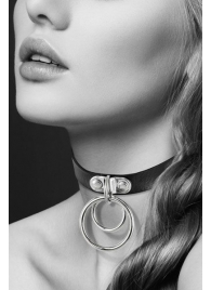 Черный чокер с двумя кольцами - Bijoux Pour Toi - купить с доставкой в Димитровграде