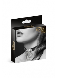 Черный чокер с двумя кольцами - Bijoux Pour Toi - купить с доставкой в Димитровграде