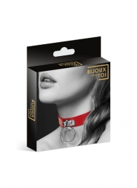 Красный узенький чокер с кольцом - Bijoux Pour Toi - купить с доставкой в Димитровграде