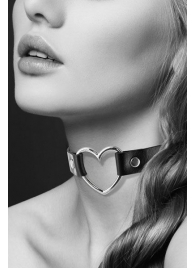 Чёрный чокер с кольцом в форме сердца - Bijoux Pour Toi - купить с доставкой в Димитровграде