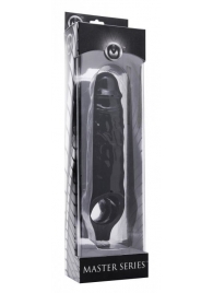 Чёрная увеличивающая насадка на член Mamba Cock Sheath Packaged - 16,5 см. - XR Brands - в Димитровграде купить с доставкой