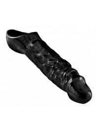 Чёрная увеличивающая насадка на член Mamba Cock Sheath Packaged - 16,5 см. - XR Brands - в Димитровграде купить с доставкой