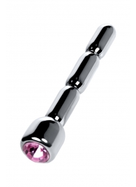 Серебристый уретральный плаг со стразом - 7 см. - ToyFa - купить с доставкой в Димитровграде