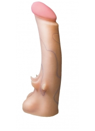 Телесная насадка REAL Standard с усиками на основании - 19 см. - LOVETOY (А-Полимер) - купить с доставкой в Димитровграде